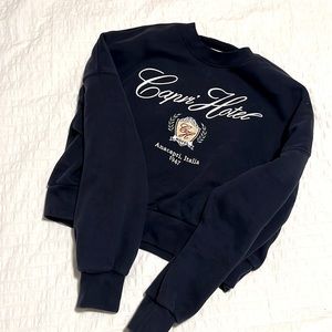 COPY - Abercrombie Capri Hotel navy cropped sweatshirt